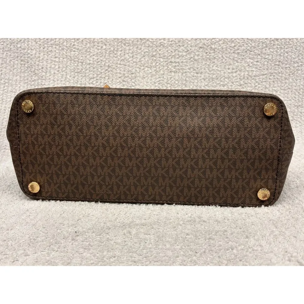 Michael Kors Brown Logo Print Medium Tote Purse #80172
